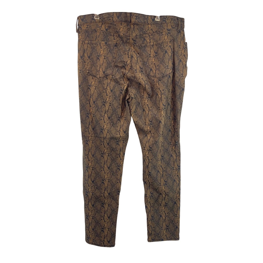 ANA High Rise Skinny Jeans 18 Womens Snake Print Brown Black Chic - Picture 4 of 9